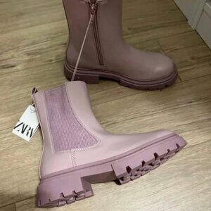 Zara Girls Rubberized Lug Sole Ankle Boots EUR 37